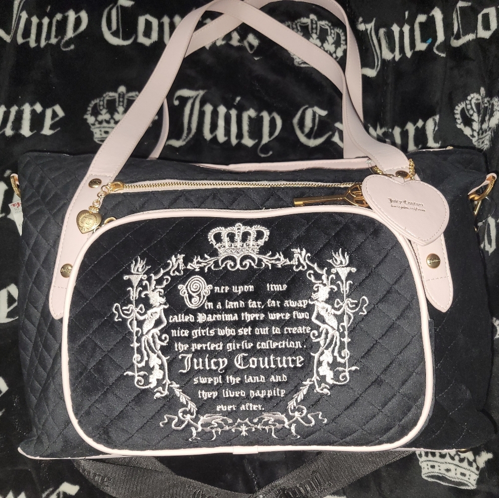 Juicy Couture Black and White Quilted Duffle Bag. Price Is Firm.